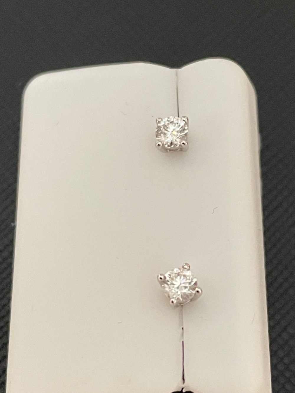 Sterling Silver Moissanite Stud Earrings - Silver - Picture 4 of 4